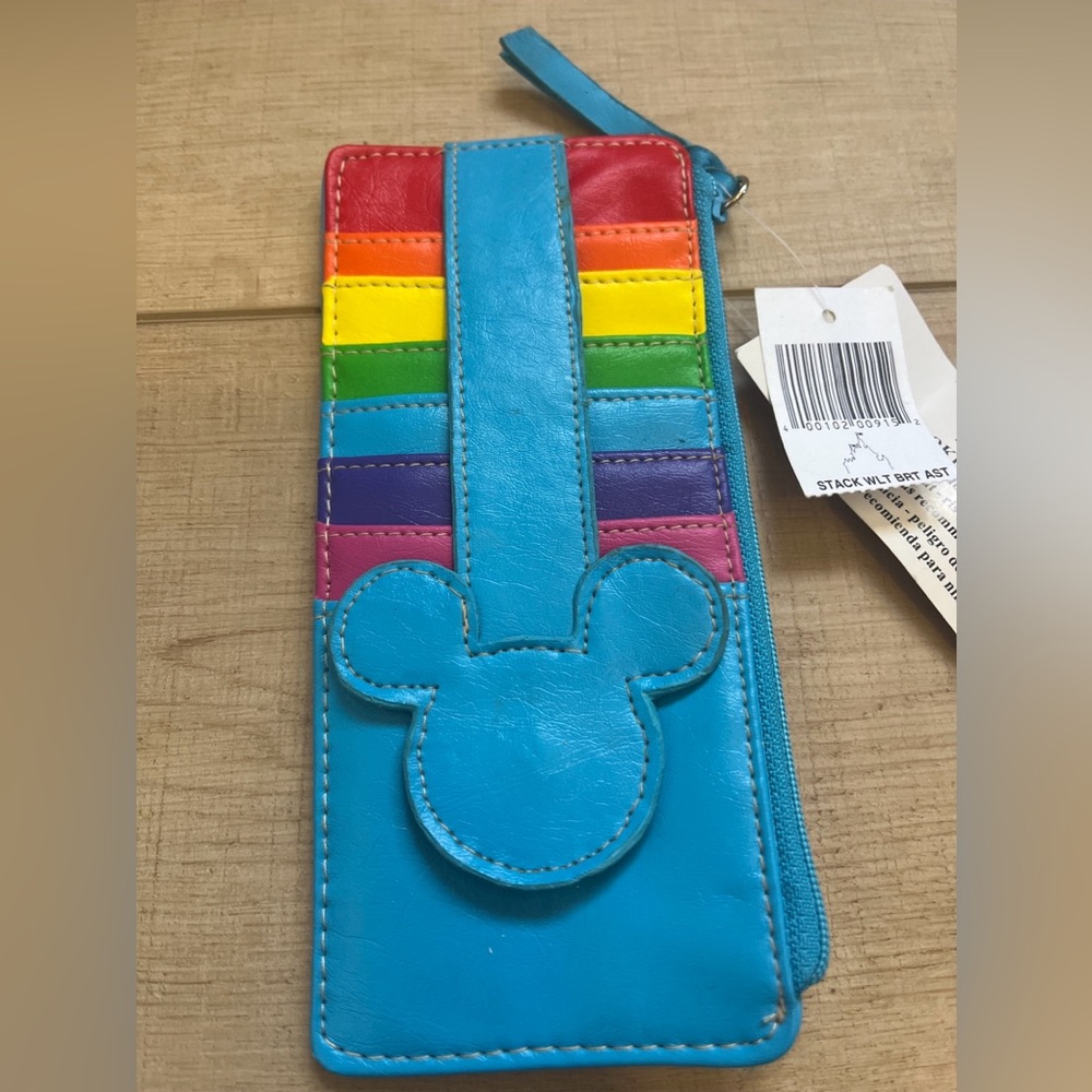 Disney Parks Mickey Mouse Icon 6 Credit Card Holder Rainbow - NWT